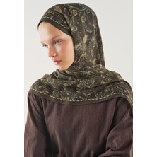 Fresh Scarfs Ethnic Blossom Desen Soft Viskon Şal Tozlu Kahve