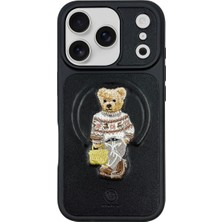 Covpor Zuckbear iPhone 17 Pro Için Kılıf 3D Figürlü Pu Deri Yüzey Manyetik Şarj Destekli Kapak Aristo