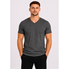 Axxel Erkek Pamuklu V Yaka Kısa Kollu T-SHIRT-D804