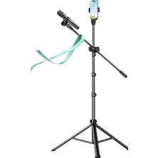Ugreen 15646 LP679 4"-7.2" 72-180CM Profesyonel Yer Tipi Mikrofon ve Telefon Ayarlanabilir Tripod