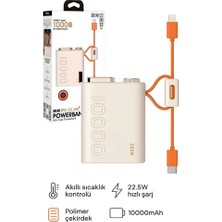 Light Nova 10.000 Mah Hızlı Şarj Powerbank | Pd Hızlı Şarj 22.5W | Dahili Kablo Type-C Lightning| LED Gösterge