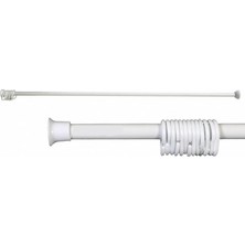 Abnturk 12 Halkalı Banyo Duş Metal Perde Borusu 120-220CM Uzunluk Ayarlı