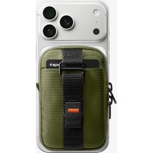 Spigen MagSafe & Magnet Destekli Cüzdan Tintap Zip Mag Fit Yeşil - AFA10227 (Spigen TR Garantili)