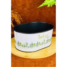 Tiesa Home Küçük Metal Ekmeklik Ekmek Kutusu Sepeti Thank You 21CM