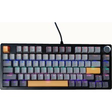 Zk-82 Pro Mekanik Klavye Kablolu- Ses Kontrol Tekerlekli %75 Kompakt Rgb Gaming Klavye - Type-C Bağlantılı Profesyonel Oyuncu Klavyesi