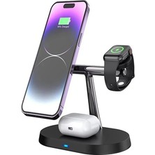 Light Nova 3in1 Magsafe Uyumlu 15W Kablosuz Şarj Standı iphone Telefon, Apple Watch Saatler, Kulaklık