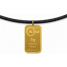 Gekas Kuyumculuk Ard 5 Gram 24 Ayar Siyah Ipli Külçe Altın Kolye