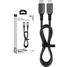Light Nova 100W Type-C To Type-C Örgülü Hızlı Şarj ve Veri Aktarım Kablosu / 1.2 Metre / 20V/5A