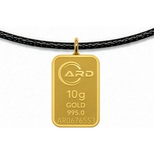 Gekas Kuyumculuk Ard 10 Gram 24 Ayar Siyah Ipli Külçe Altın Kolye