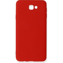 Enco Store Samsung Galaxy J7 Prime Kılıf Nano Içi Kadife Silikon - Kırmızı