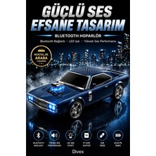 Divex Nostaljik Klasik Araba Tasarımlı Bluetooth Hoparlör Şarjlı LED Işıklı Kablosuz Hoparlör Fm Radyo