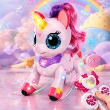 Apexma 2.4ghz Uzaktan Kumandalı Şarjlı Robot Unicorn Oyuncak Sihirli Asalı 22 cm Etkileşimli Dans Eden At