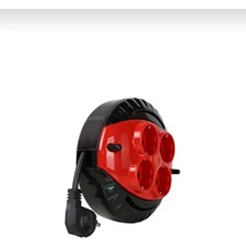 Eraplast Mini Kablolu Makara – 3 Metre | 4’lü Priz, Taşınabilir Uzatma Kablosu