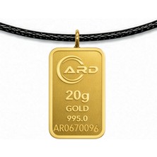 Gekas Kuyumculuk Ard 20  Gram 24 Ayar Siyah Ipli Külçe Altın Kolye