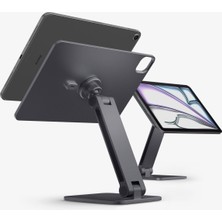 Spigen iPad Air 11" 2026-2025-2024 / 10.9” 2022-2020 MagFit Manyetik Kablosuz Şarj Tablet Standı / 360° Dönebilen Ayarlanabilir Alüminyum (Kablo Dahil Değildir) Gri - AMP09837 (Spigen TR Garantili)