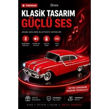Divex Retro Araba Tasarımlı Bluetooth Hoparlör – LED Işıklı, Güçlü Ses, Şarjlı Speaker