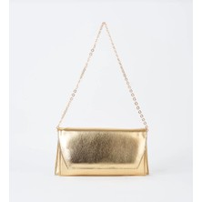 Melisa Çanta Eşarp Kadın Simli Zarf Tasarım 2 Bölmeli Mini Zincir Askılı Çıt Çıt Kapama Clutch ve El Çantası