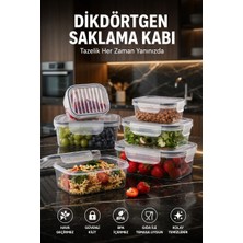 Genchome Homeware 3'lü Dikdörtgen Saklama Kabı Seti 500 ml 1000 ml 1700 ml Kilitli Kapaklı Sızdırmaz Bpa Free Erzak Gıda Kabı