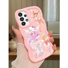 Ucuc Samsung Galaxy A33 Uyumlu Pembe Silikon Kılıf Kamera Korumalı Darbe Emici Tasarım Şık Baskı Kılıf