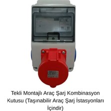YKY Tekli Montajlı Araç Şarj Kombinasyon Kutusu (Taşınabilir Araç Şarj Istasyonları Içindir)
