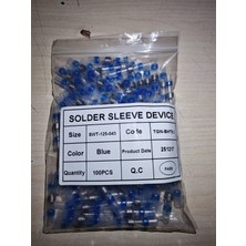 CTR Ticaret Isı ile Daralan Lehimli Makaron 100 Adet Mavi - Kendinden Lehim Yapan Kablo Eki (1.50-2.50 Mm²)