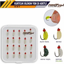 Port Fish Portfish Kurtcuk Silikon Yem 20 Adetli Şeffaf Glow
