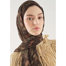 Fresh Scarfs Ethnıc Blossom Desen Soft Viskon Şal Çikolata Kahve