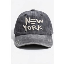 Soulistic Collection %100 Pamuk New York Nakışlı Yıkamalı Eskitme Şapka