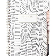 Uravas Store Fringe Studio Büyük Sekmeli Defter, Tribal Lines", Esnek Ciltsiz Kapak, Kolej Kareli, 5 Konu/k
