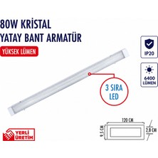 Lampist 80W 120 cm Kristal Yatay Bant Armatür 6500K
