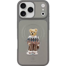 Covpor Zuckbear iPhone 17 Pro Için Kılıf 3D Figürlü Pu Deri Yüzey Manyetik Şarj Destekli Kapak Aristo