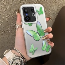 Ucuc Vivo X200 Fe Uyumlu Sert Akrilik Arka Silikon Kenar Lens Koruma Şık Baskı Kılıf