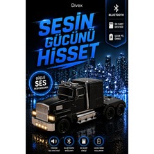 Divex Klasik Tır Tasarımlı Araba Bluetooth Hoparlör – 10W, LED Far Efekti, Fm Destekli
