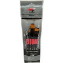 Stilo Art Düz Kesik ve Yuvarlak Uç Fırça Seti 6lı Set-1