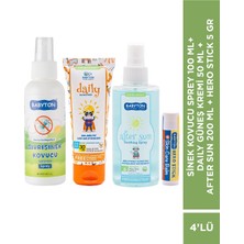 Babyton Sivrisinek Kovucu Sprey + Daily Güneş Kremi 50 ml + After Sun + Hero Stick 5 ml 4'lü Set