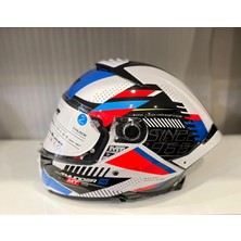 Mt Helmets Kask mt Thunder 4 Sv Luminence A7 Parlak Beyaz/mavi/kırmızı