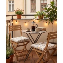 Auriva Home 2’li Pofidik Rengarenk Çiçek Desenli (Sarı) Sandalye Minderi