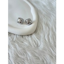 Revoia Kare Form Silver Küpe