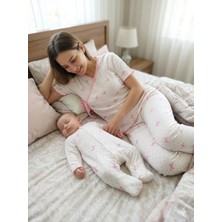 Diamondstar FİYONK DESENLİ ANNE BEBEK LOHUSA SET 3 Ay Kız