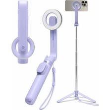 Spigen Kablosuz Bluetooth Selfie Çubuğu MagSafe ile Uyumlu Uzaktan Kumandalı Tripod / 60 cm Kolay Taşınabilir Mag Fit S571W Lavanta - AMP07658 (Spigen TR Garantili)
