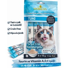 Mestore Nobilus Ton Balıklı Etli Kedi Krema Ödül Maması 5 x 15 gr - 13460-4