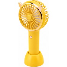 GUNKES Kedi Kulaklı Mini El Fanı USB Şarjlı Taşınabilir Masaüstü ve El Tipi Sessiz Fan