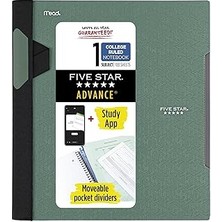 Uravas Store Five Star Advance 820012C-ECM Spiral Defter ve Çalışma Uygulaması, 1 Konu, Üniversite Çizgili, 21,5