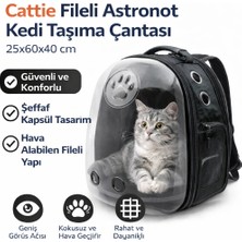 Mestore Cattie Fileli Astronot Kedi Taşıma Çantası 25X60X40CM Siyah - Newvısıonplusblack