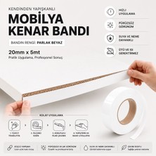 Karapolat Yapı Kendinden Yapışkanlı Mobilya Kenar Bandı Parlak Beyaz Pvc Dekoratif Bant Ütü Gerektirmez