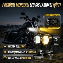 Caralp Motosiklet Turbo Fanlı Mini Sis Farı Çift Renk Sarı-Beyaz Scooter Araç Off Road LED Lamba 8V-85V Projektör Metal Kasa Arazi Çalışma Lambası 2 Adet Set