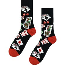 Carnaval Socks Poker Desenli Renkli Çorap