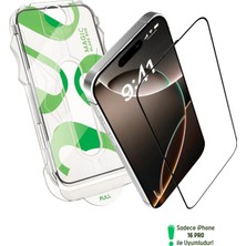Evax [e-Pro] iPhone 16 Pro Uyumlu Kolay Kurulum Aparatlı 5d Platinum Tam Kaplayan Cam Ekran Koruyucu