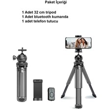 Light Nova Bluetooth Kumandalı Masaüstü Mini Tripod / 360° Ayarlanabilir 32 cm Selfie Çubuğu