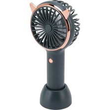 GUNKES Kedi Kulaklı Mini El Fanı USB Şarjlı Taşınabilir Masaüstü ve El Tipi Sessiz Fan
